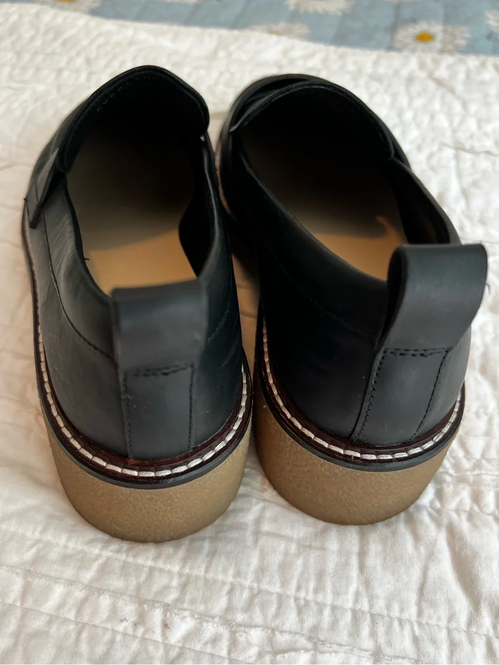 Everlane Black Leather Lug Platform Penny Loafers size 10.5